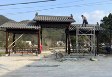 湖北黃岡小青瓦防腐木古建長廊